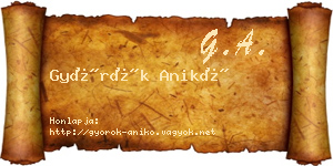 Györök Anikó névjegykártya