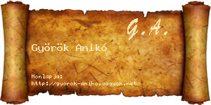 Györök Anikó névjegykártya